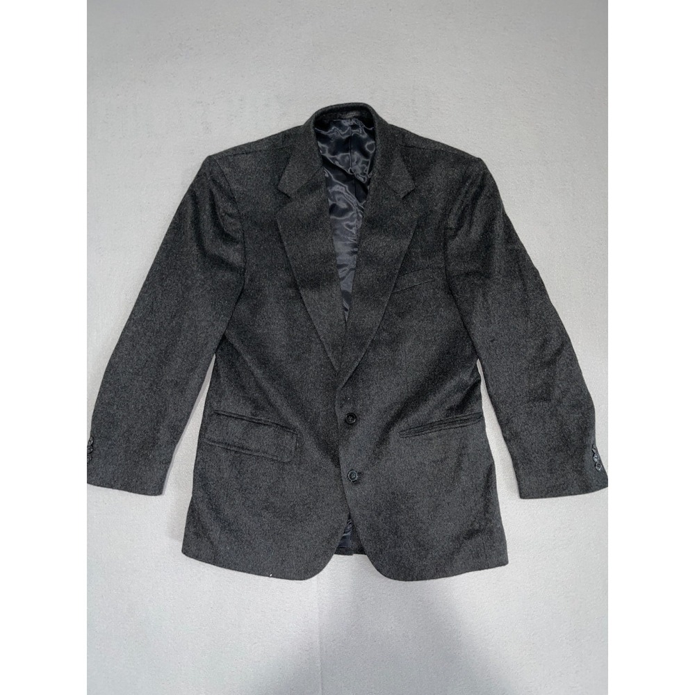 Ron Chereskin Blazer Jacket Mens Black Camel Hair Single Breasted‎ Notch Lapel